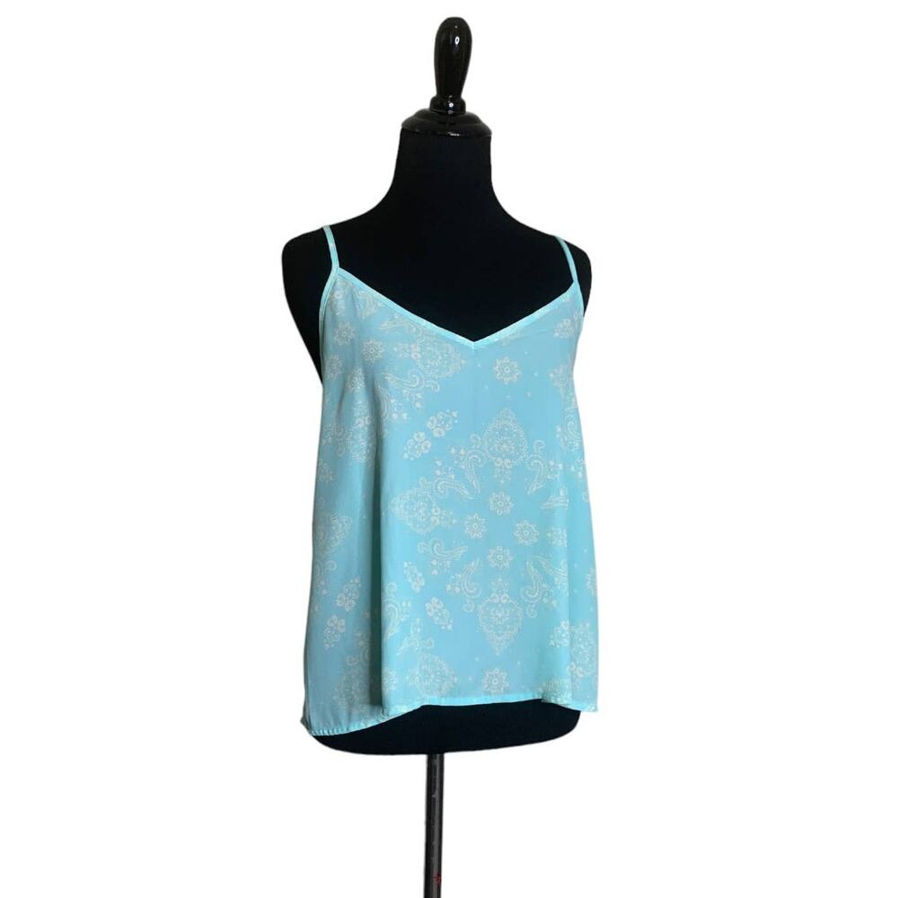 Hollister blue floral crossed back camisole top size Small